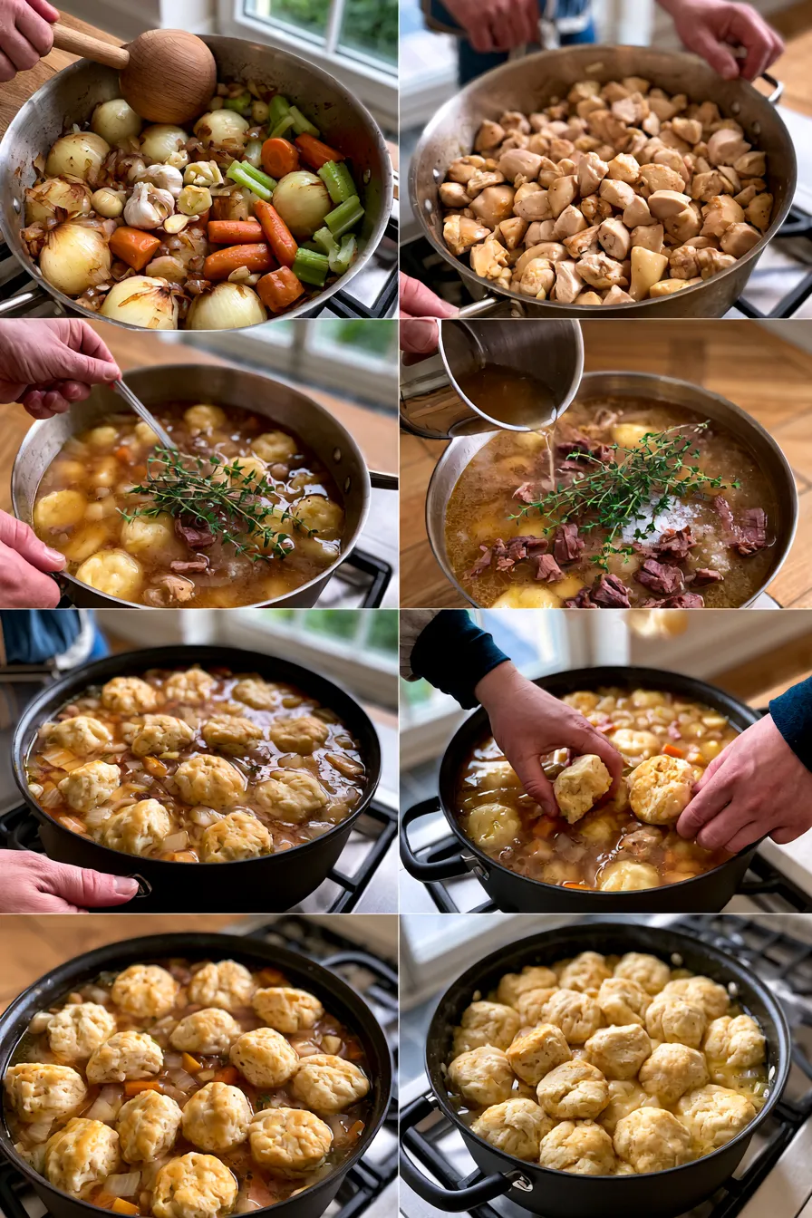 One Pot Chicken Dumpling Soup