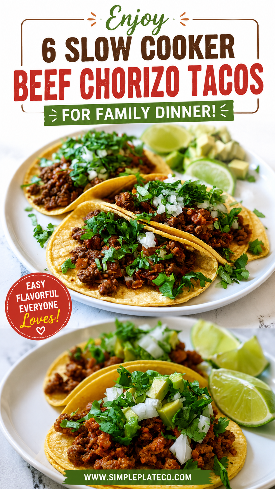 Slow Cooker Beef Chorizo Tacos