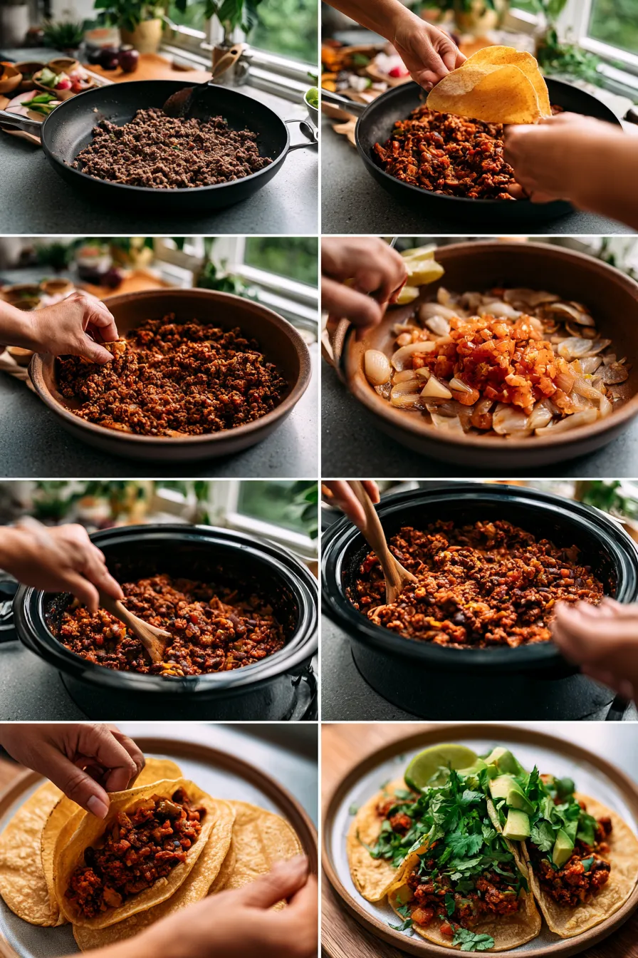 Slow Cooker Beef Chorizo Tacos