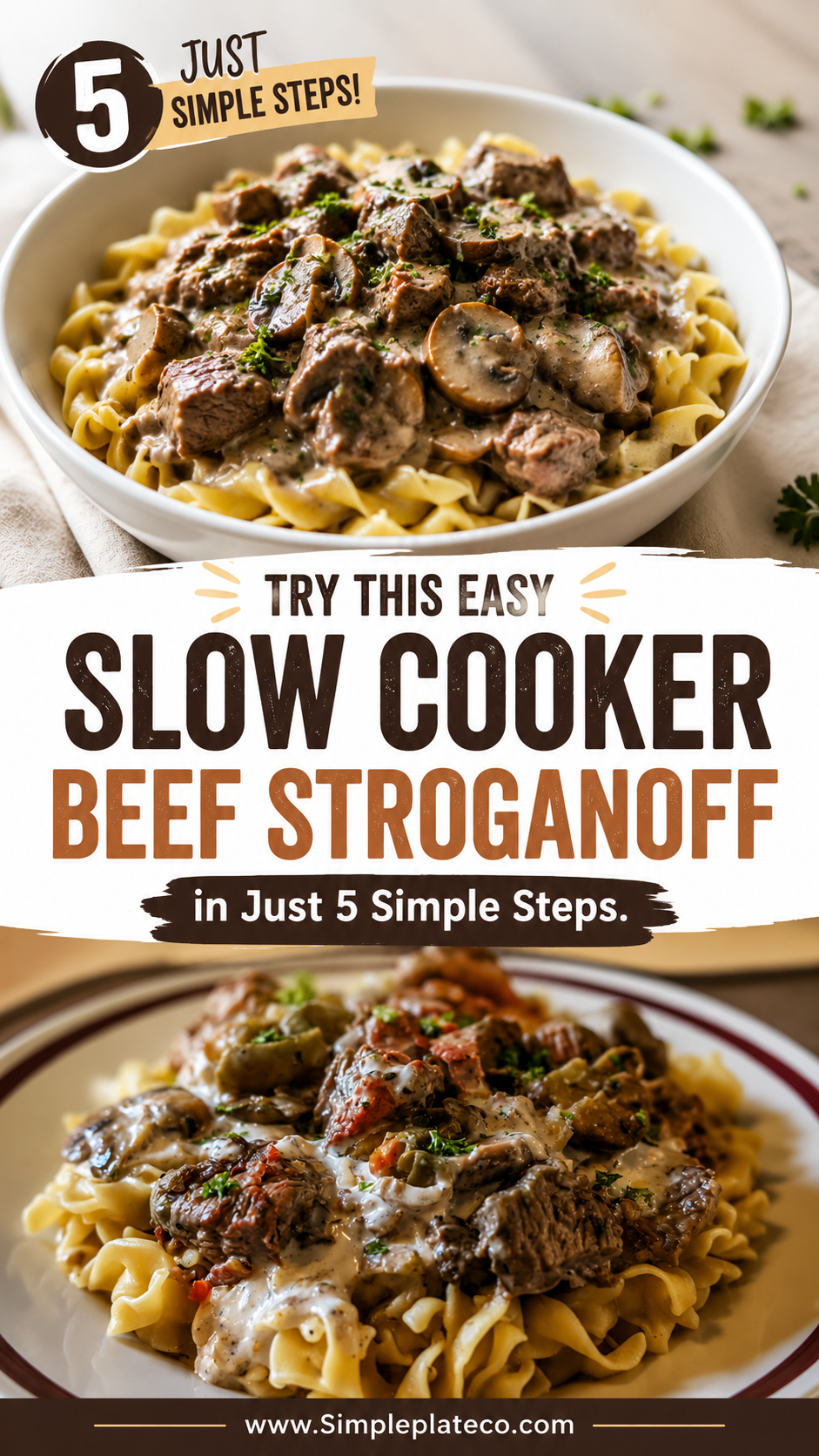 Slow Cooker Beef Stroganoff