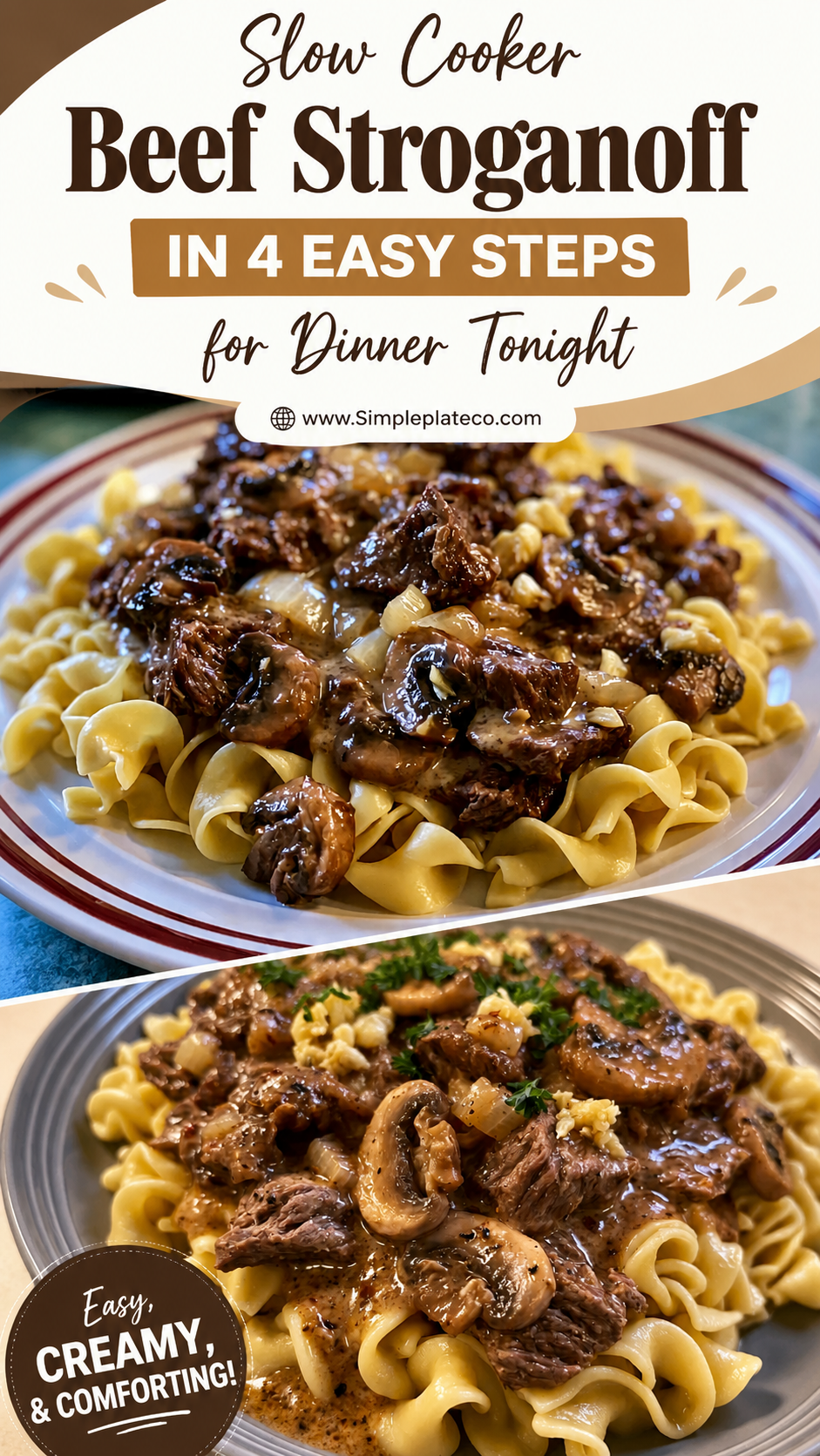Slow Cooker Beef Stroganoff