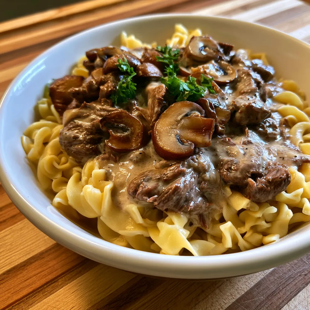 Slow Cooker Beef Stroganoff