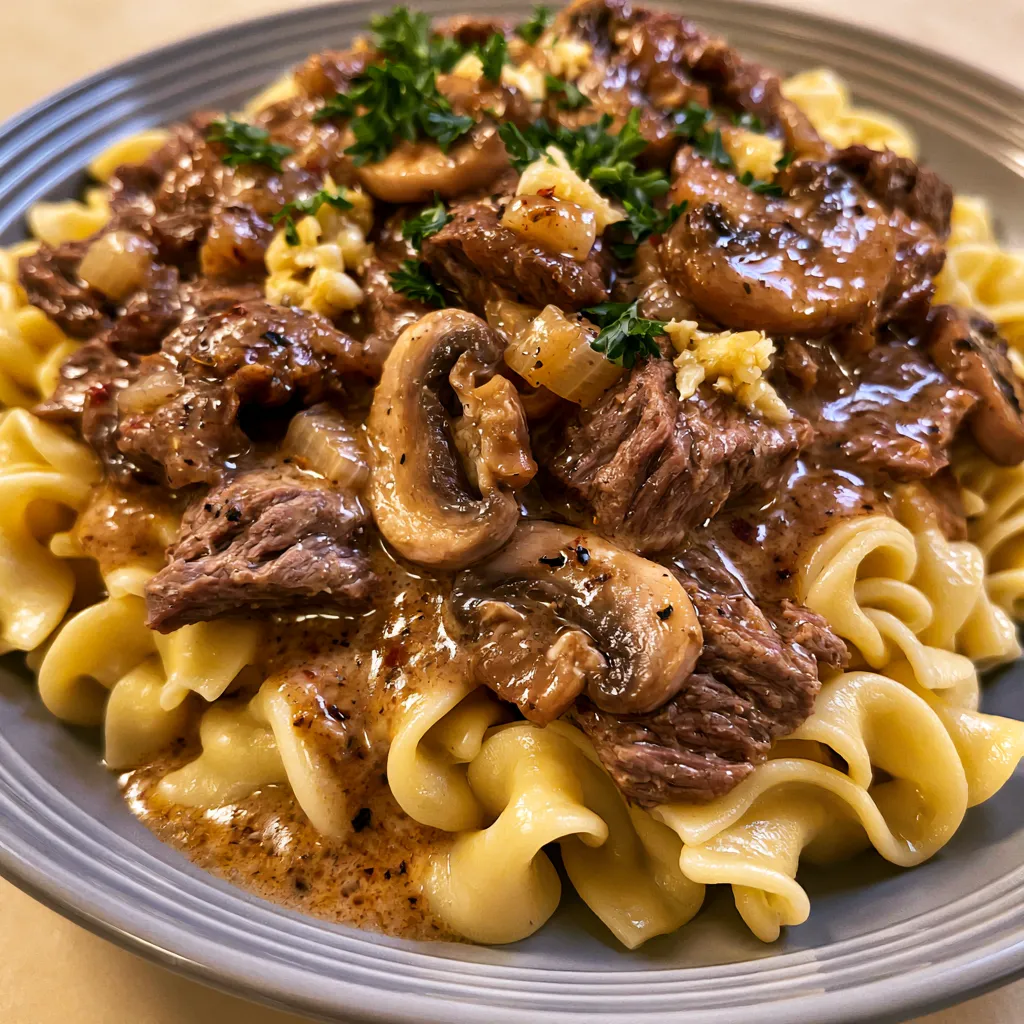 Slow Cooker Beef Stroganoff