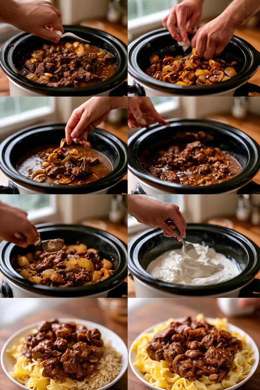 Slow Cooker Beef Stroganoff