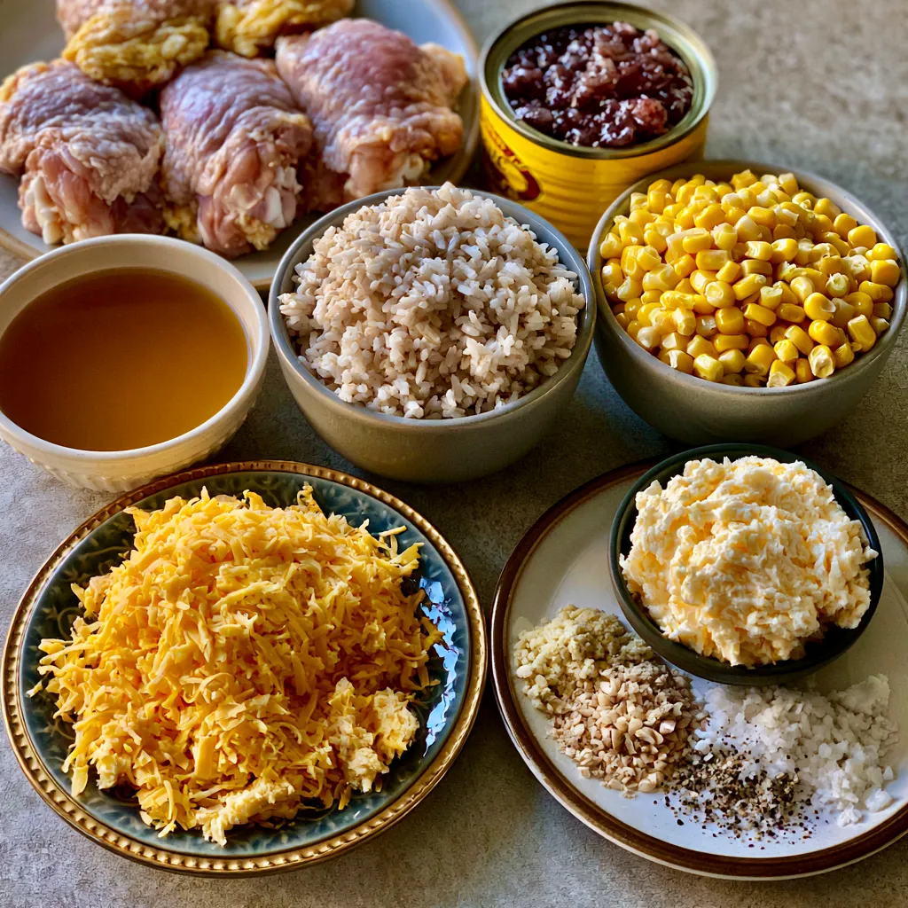 Slow Cooker Cheesy Chicken and Rice