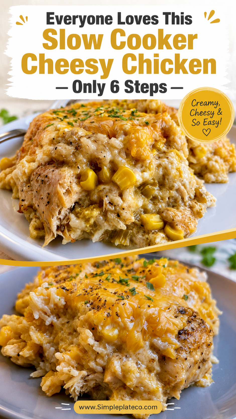 Slow Cooker Cheesy Chicken and Rice