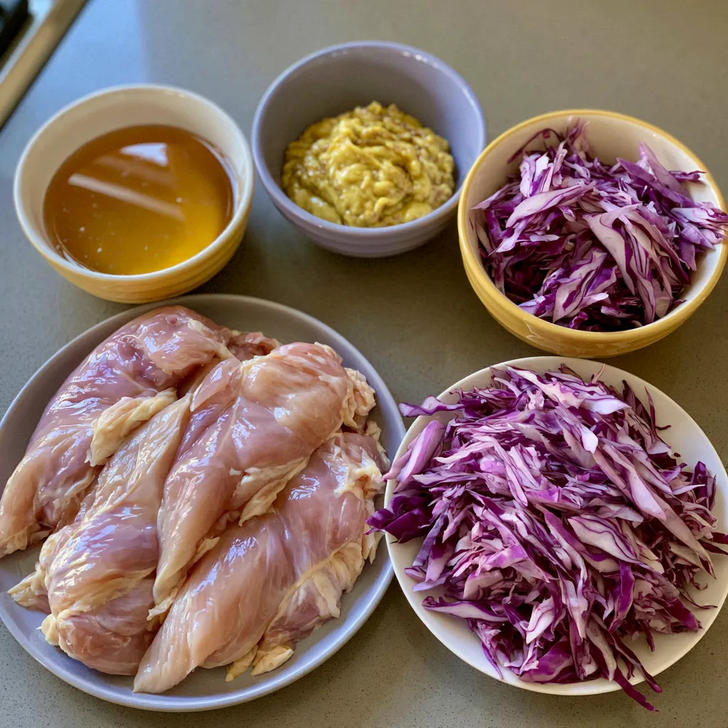 Slow Cooker Honey Mustard Shredded Chicken Sandwich