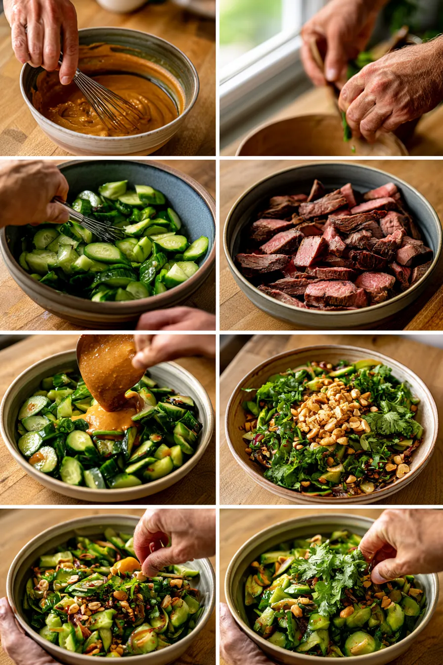Thai Cucumber Salad with Smoked Beef