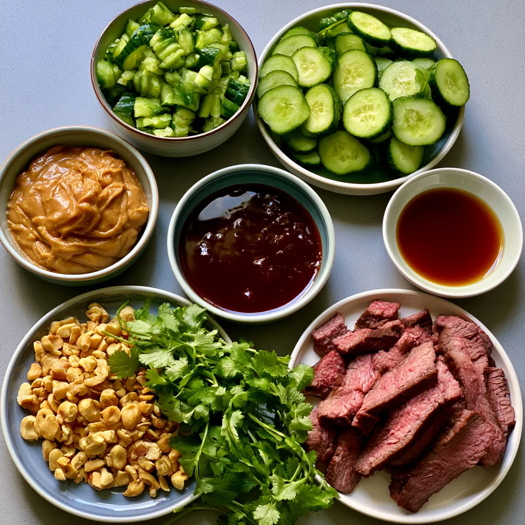 Thai Cucumber Salad with Smoked Beef