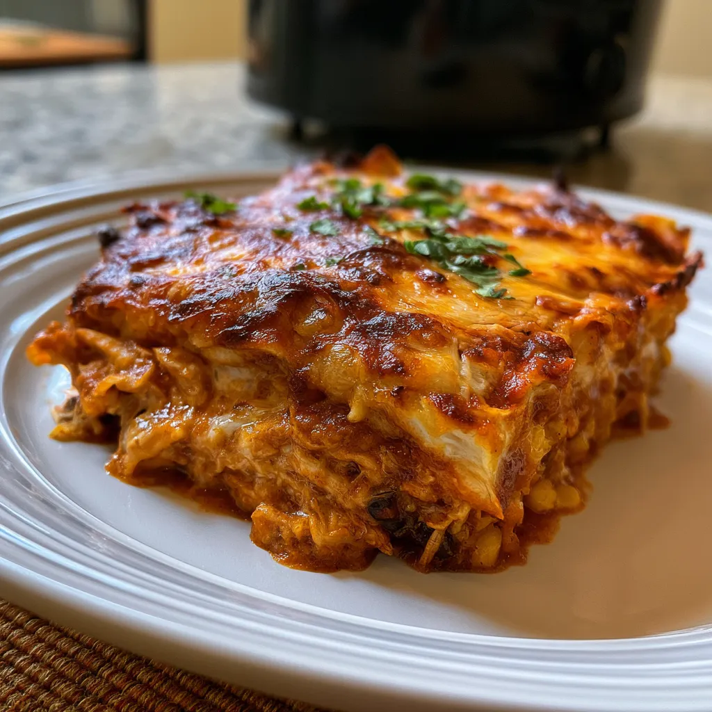 crockpot chicken enchilada casserole