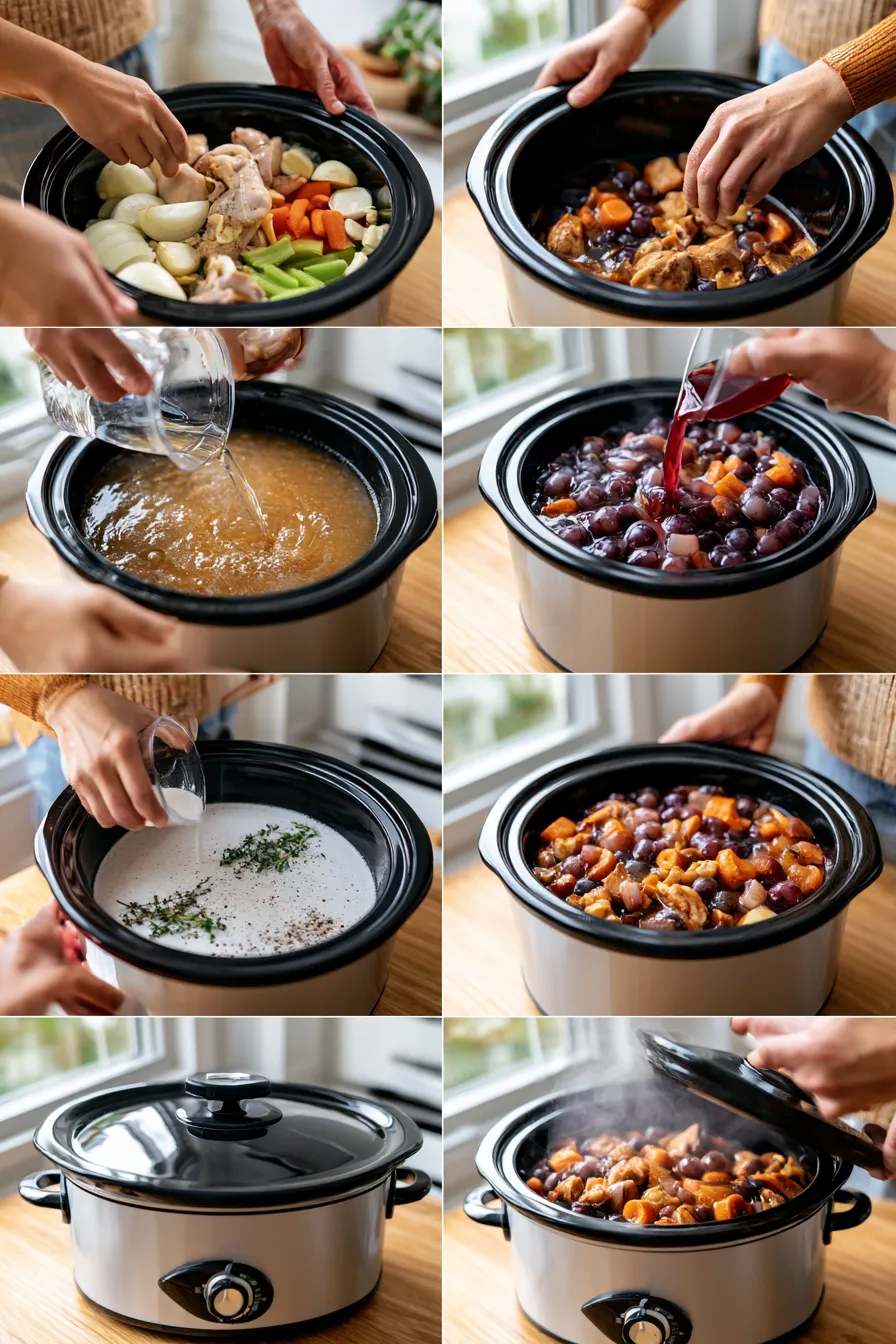 slow cooker white wine chicken stew