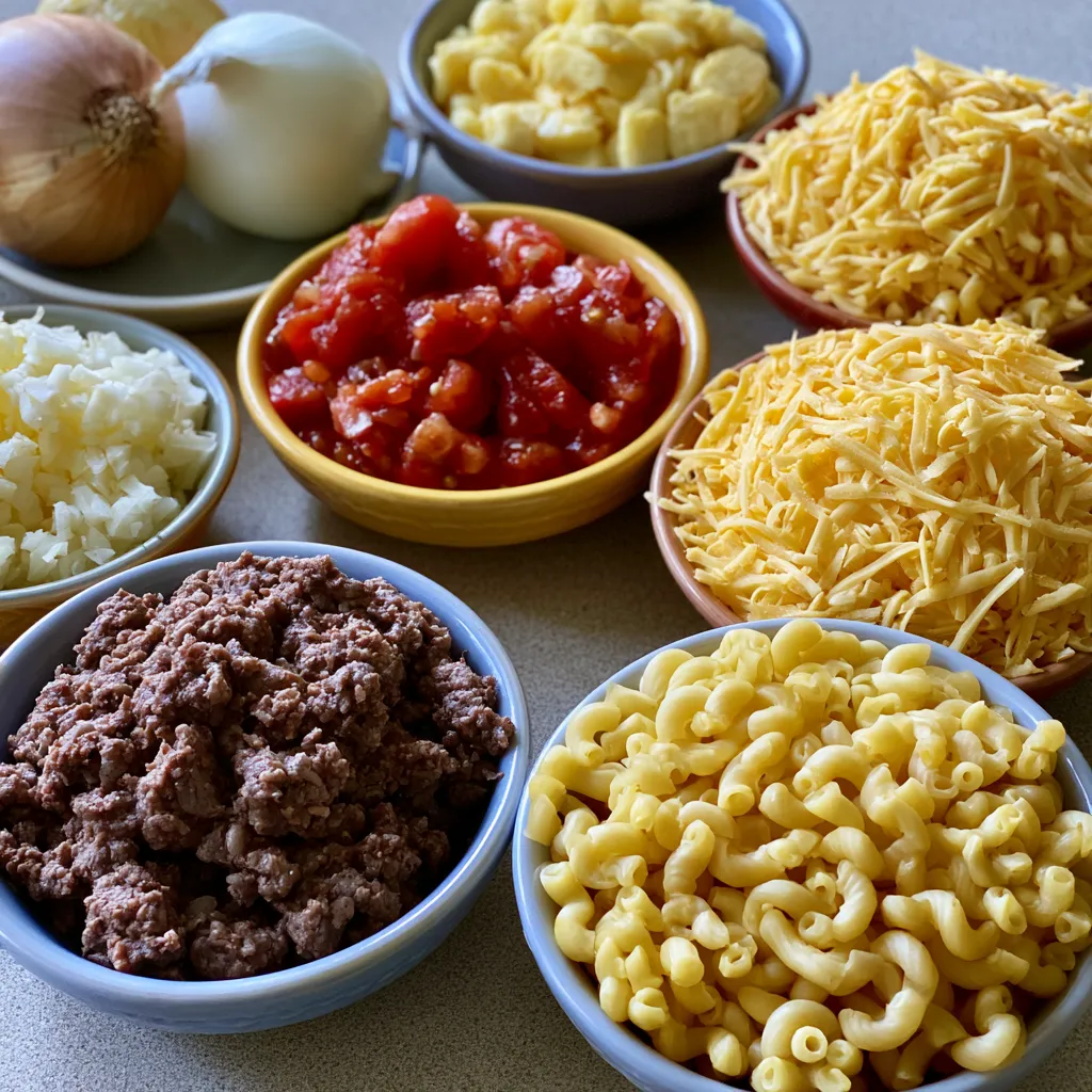 crock pot cheesy beefy mac casserole