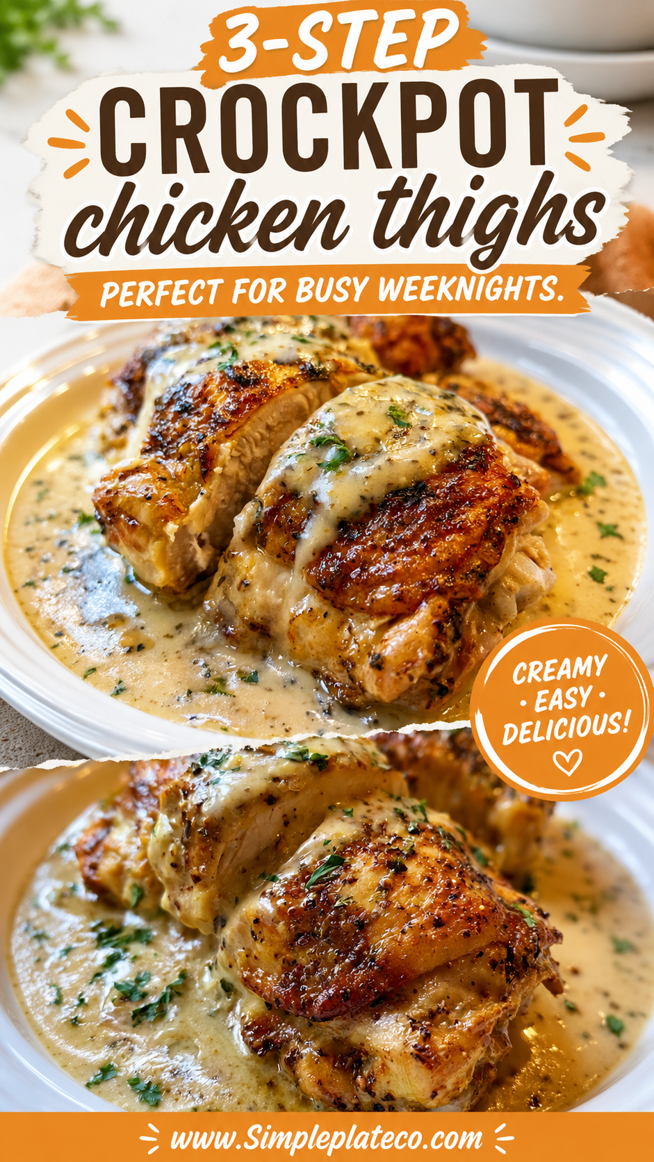 crockpot chicken thighs with creamy gravy