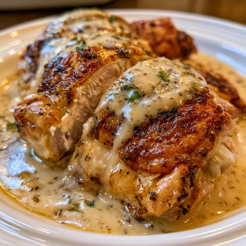 crockpot chicken thighs with creamy gravy