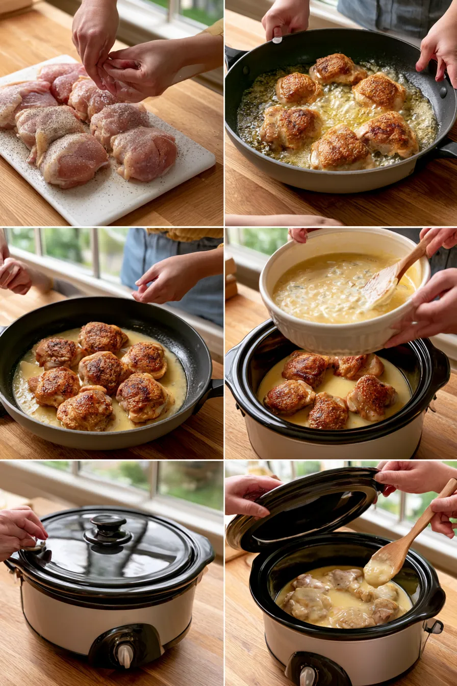 crockpot chicken thighs with creamy gravy