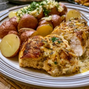 crockpot garlic parmesan chicken and potatoes