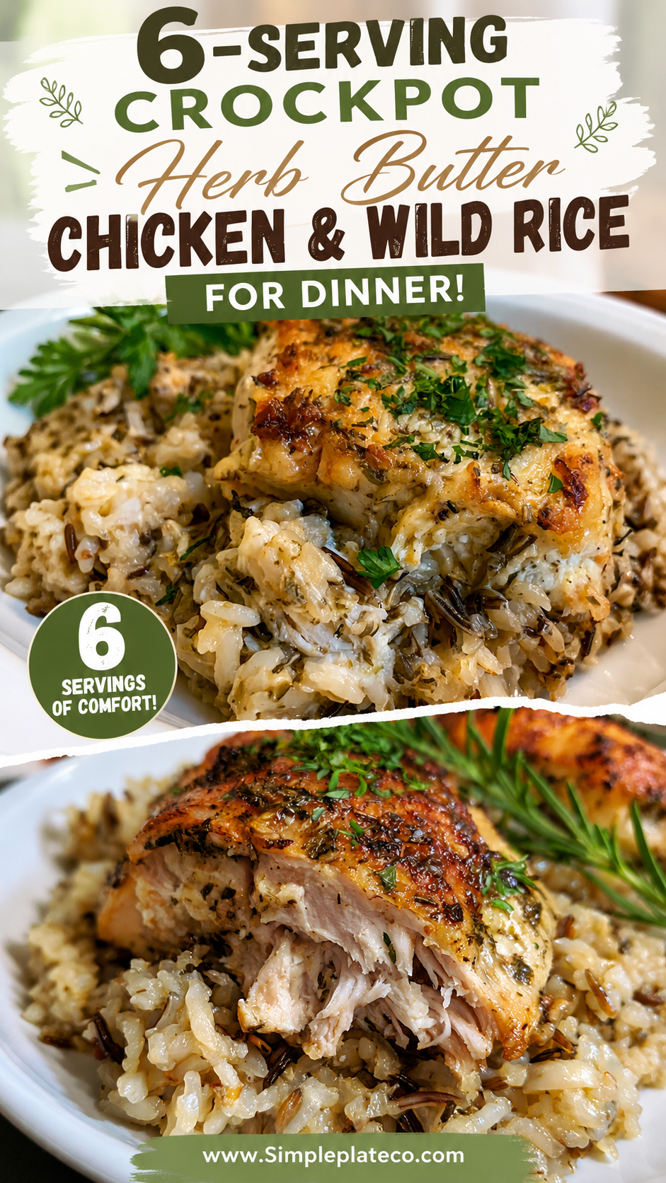 crockpot herb butter chicken and wild rice