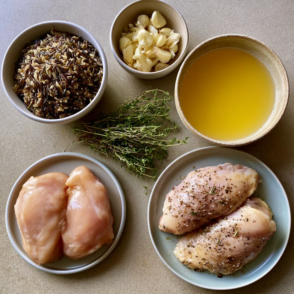 crockpot herb butter chicken and wild rice