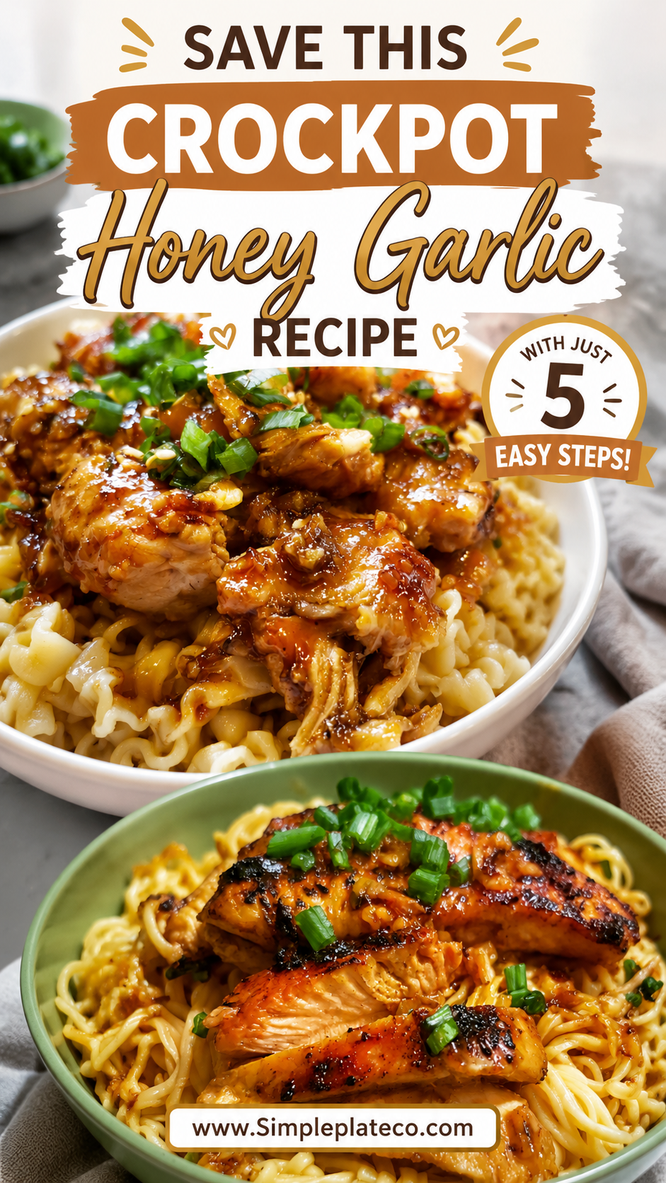 crockpot honey garlic chicken noodles