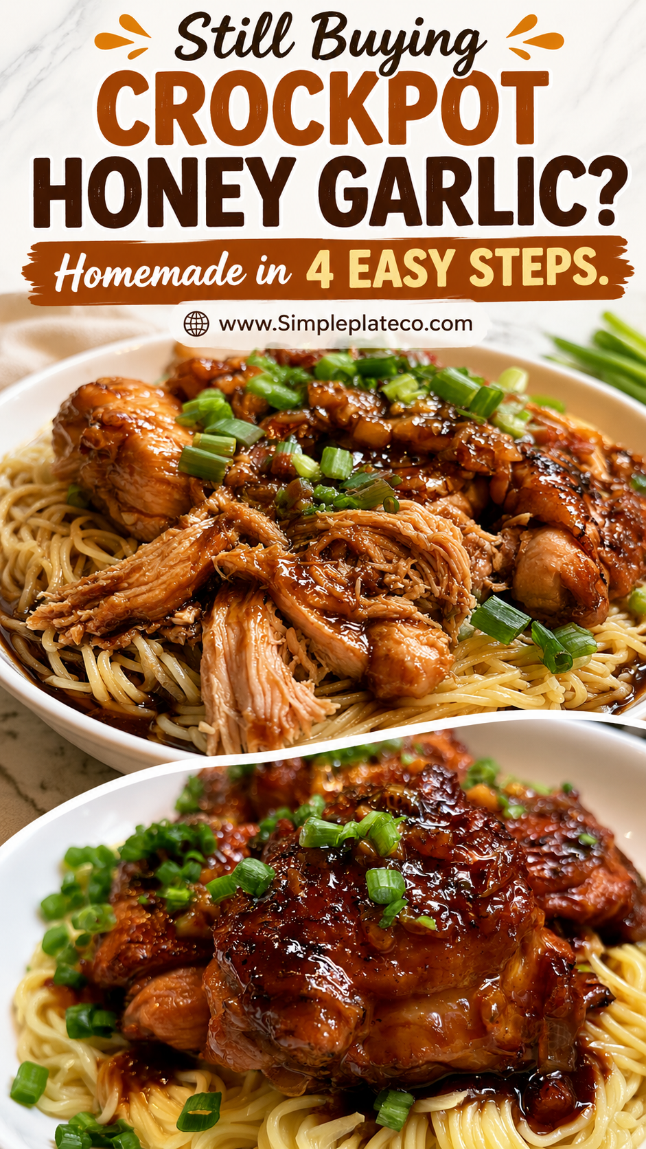 crockpot honey garlic chicken noodles