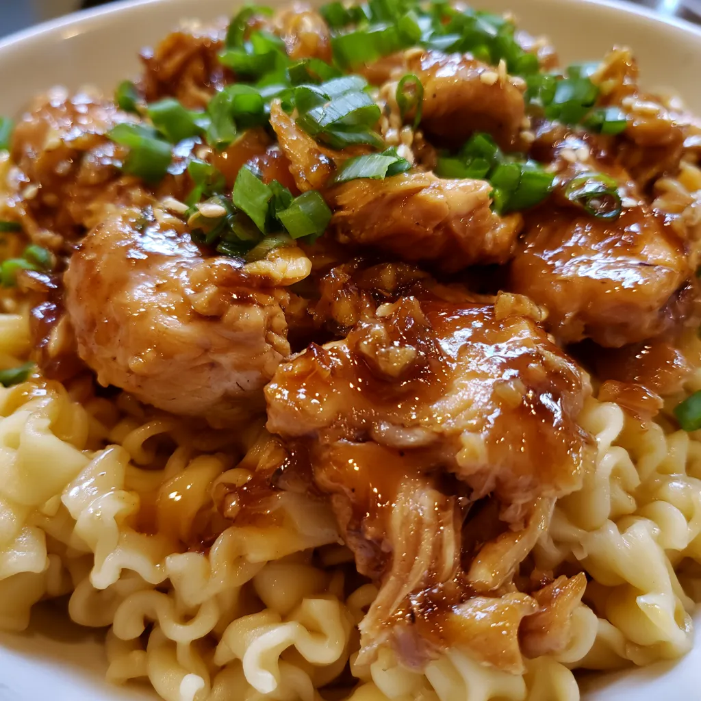 crockpot honey garlic chicken noodles