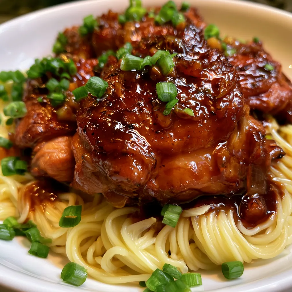 crockpot honey garlic chicken noodles