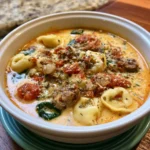 crockpot tortellini soup with sausage