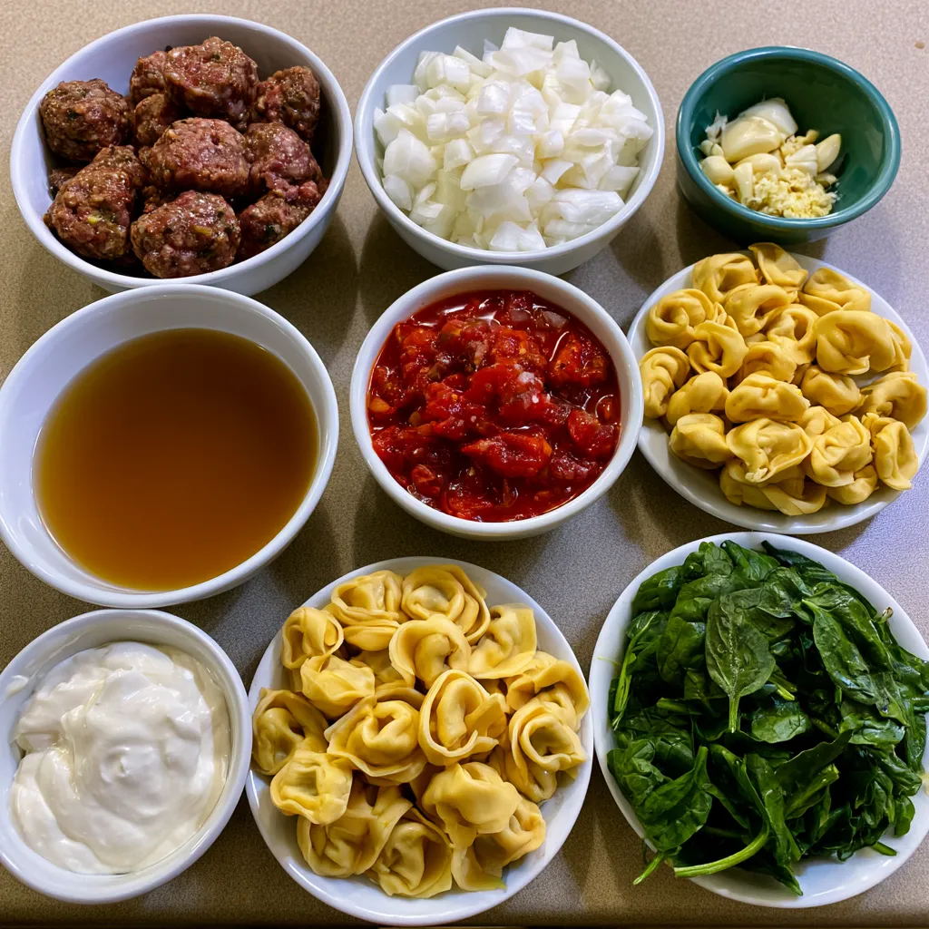 crockpot tortellini soup with sausage