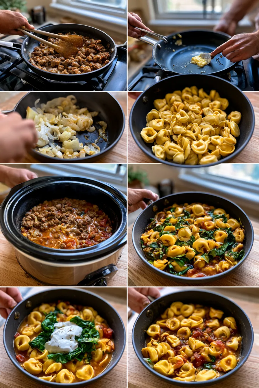 crockpot tortellini soup with sausage