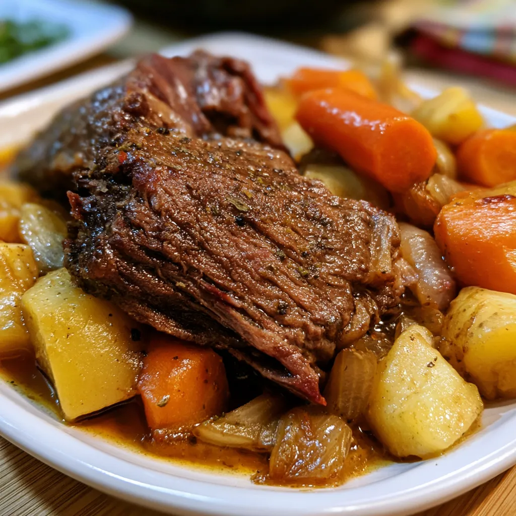 easy crock-pot pot roast with onion soup mix