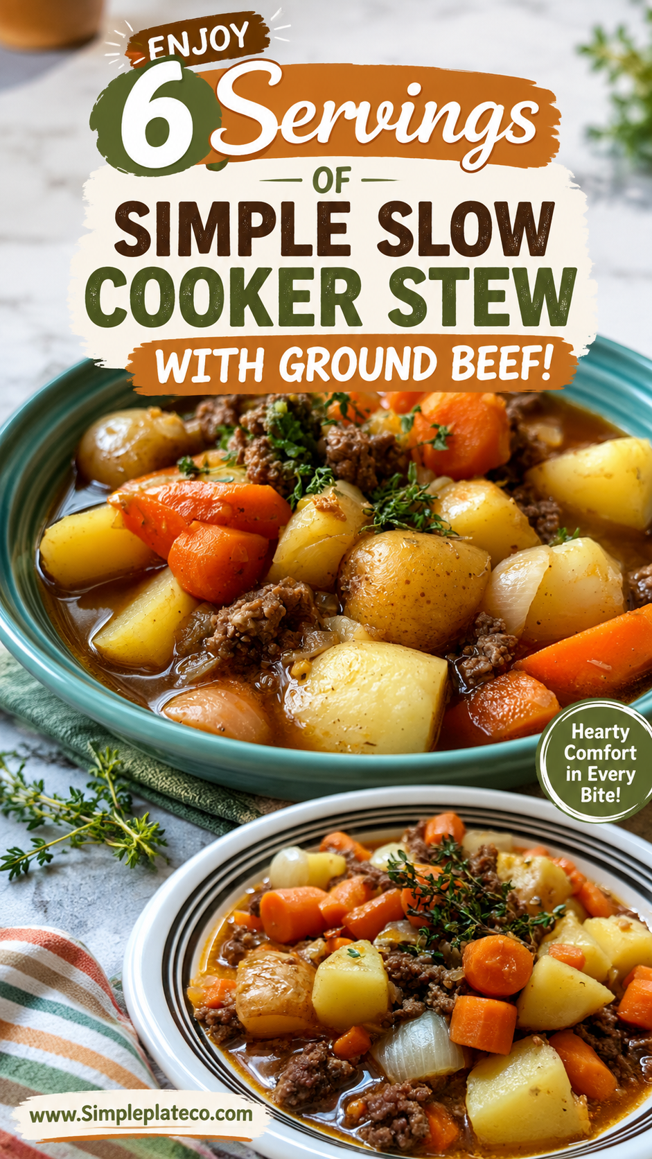simple slow cooker stew with ground beef