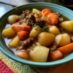 simple slow cooker stew with ground beef