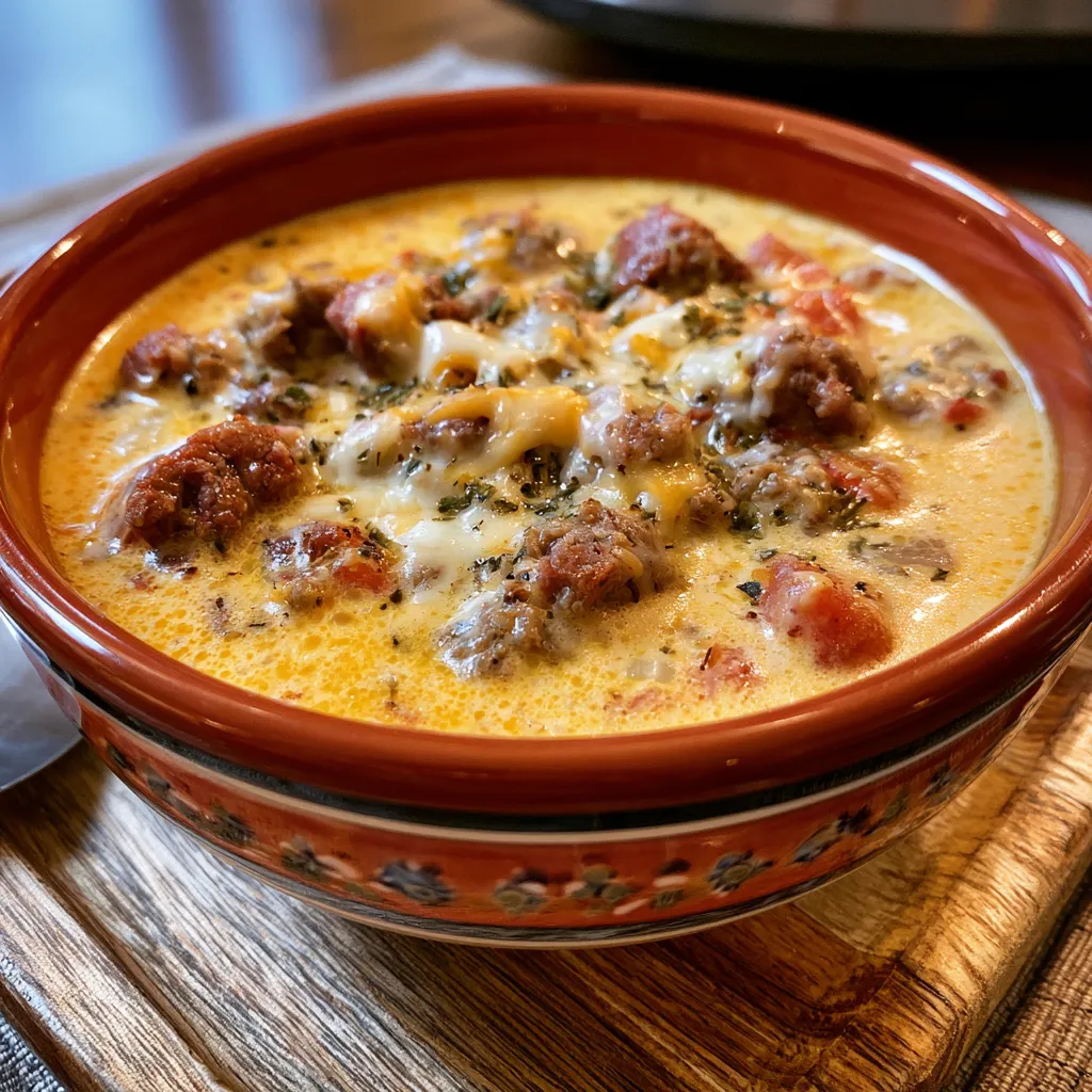 slow cooker bacon cheeseburger soup