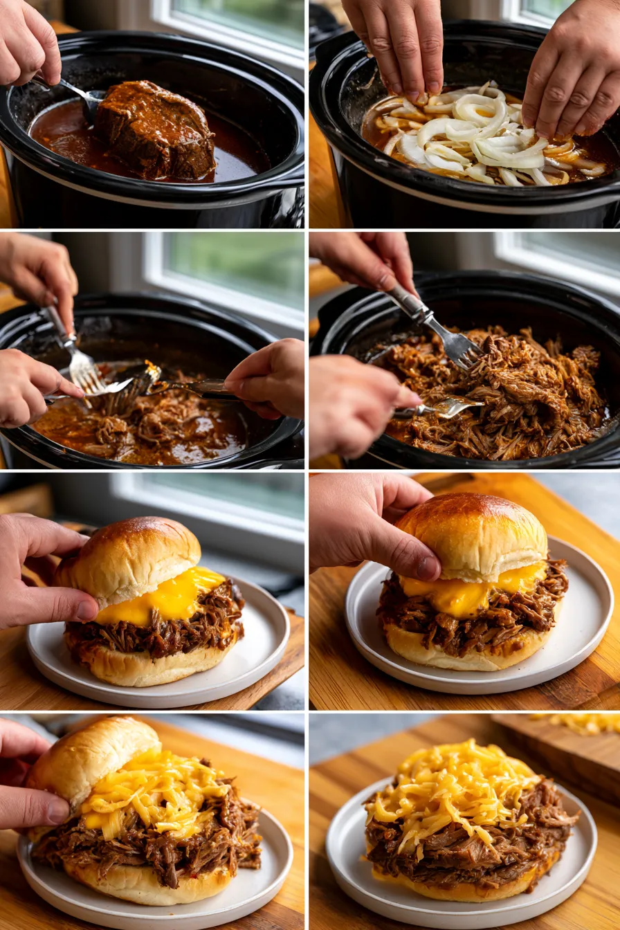 slow cooker beef and cheddar sandwiches arbys copycat