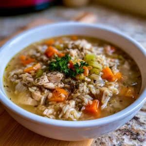 slow cooker chicken and rice soup