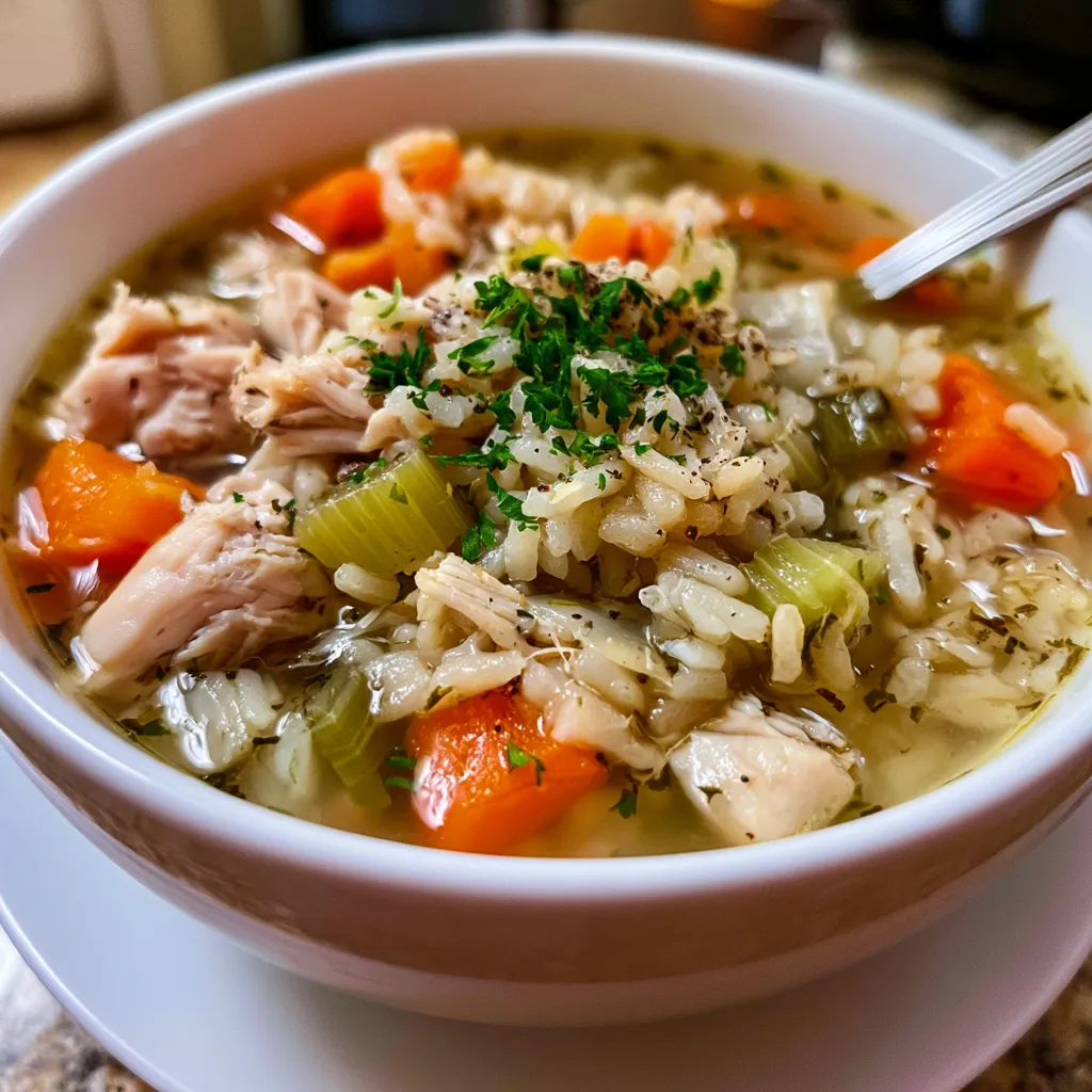 slow cooker chicken and rice soup