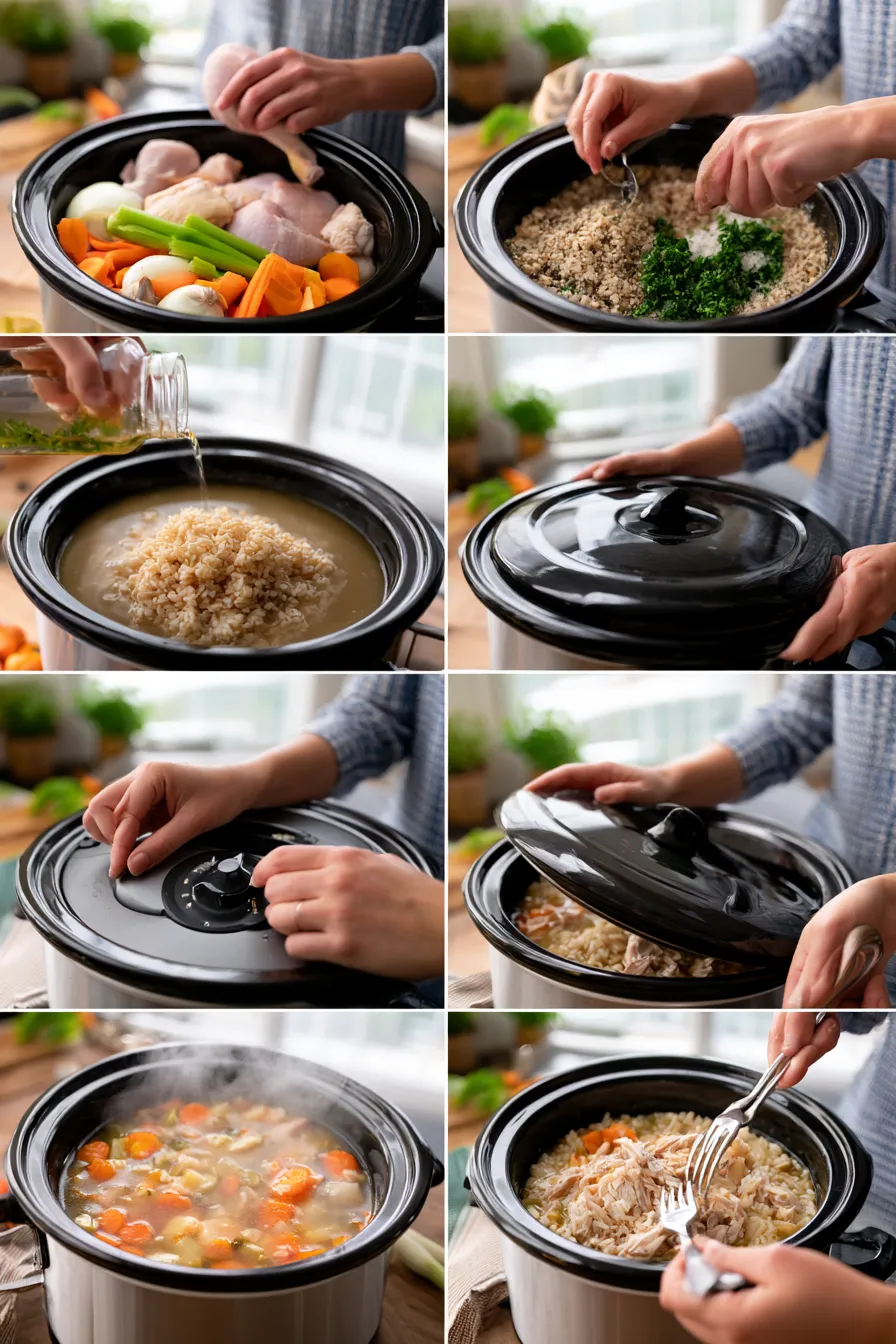 slow cooker chicken and rice soup