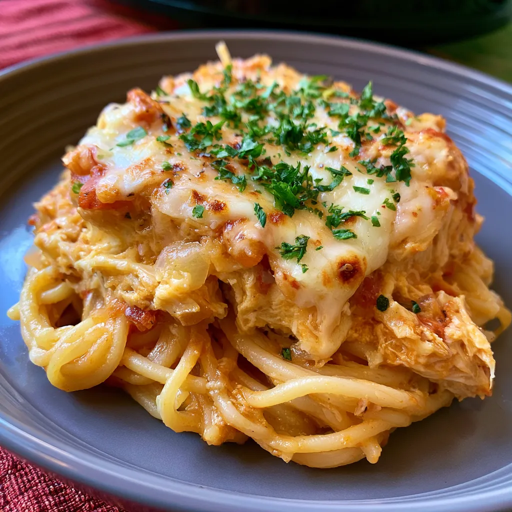 ultimate crock pot chicken spaghetti
